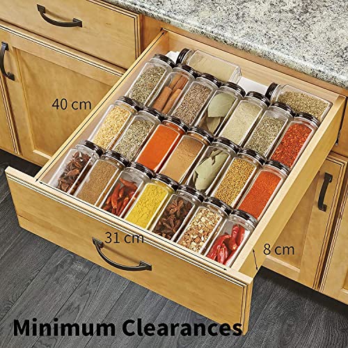 COSANSYS Adjustable Spice Rack Drawer Organizer, 12" To 24" Stackable
