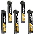 TATTU 300mAh 3.8V High Voltage 75C 1S1P Lipo Battery Pack with BT 2.0 Plug (5pcs)