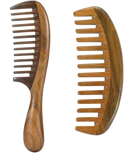 Breezelike Hair Comb For Detangling Onedor Natural Green Sandalwood Anti Static Wooden Comb Extra - View #2