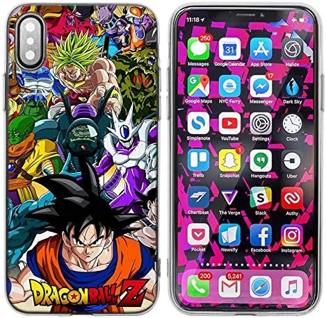 Dragon Ball Z Super iPhone X 6s/6s+/7/7+/8/8+ TPU Silicone Case + Free Glass Screen Protector | SOMONBOZE | Unlimited Variations of Goku in an Awesome Super Saiyan Form! (Color 8, iPhone Xs Max)