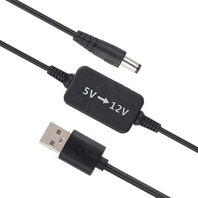 baolongking USB to 12V Step Up Converter Cable DC 5V to 5.5x2.1mm 12V Adapter