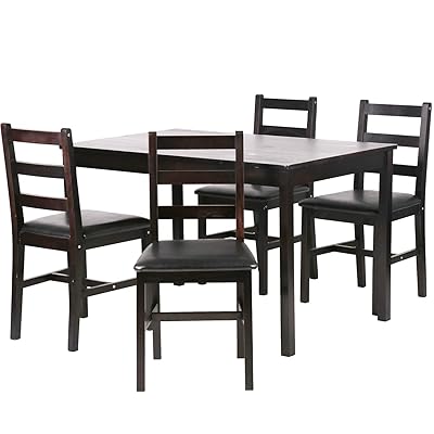 Dining Table Set for 4, Wood Kitchen and Chairs