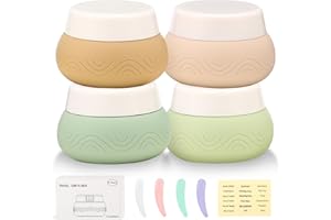 DHQH Travel Containers 4Pack 1oz TSA Approved Silicone Jars with Lids Leak-proof Essentials for Cosmetic, Face, Body Cream