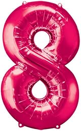 Unique Pink Number 8 Shaped Large Foil Balloon 86cm One Piece view 3