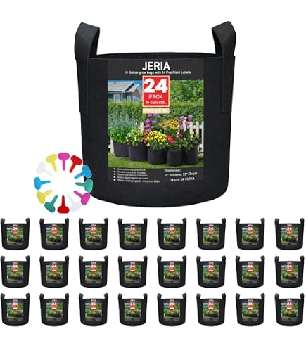 Bolsas De Cultivo De Tela De 15 Galones – Pack Multicolor (verde, Rojo, Amarillo, Naranja, Azul), No Tejidas, Con Asas, Ideales Para Tomates Y Hortalizas
