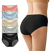 AUTUCAU Women's Silky Brief Seamless Underwear for Women Invisible Ladies Panties No Show Knickers