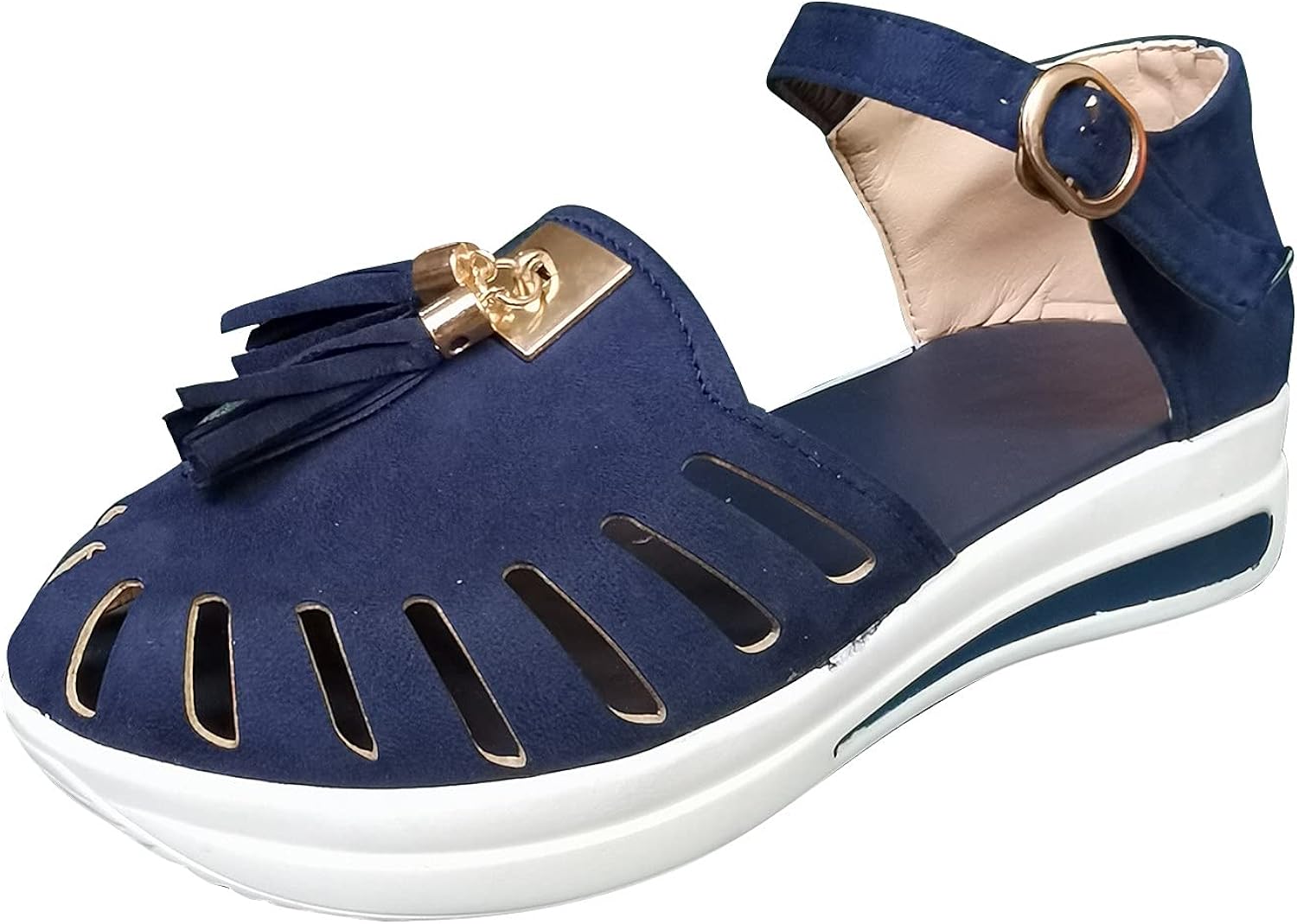 Amazon.com: Women's Comfortable Closed Toe Hollow Sandals Platform Wedges Lightweight Cutout 