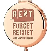 KEYCHIN Rent Musical Pocket Mirror Musical Gifts Forget Regret Rent Compact Makeup Mirror Rent Merchandise (Rent-RG)