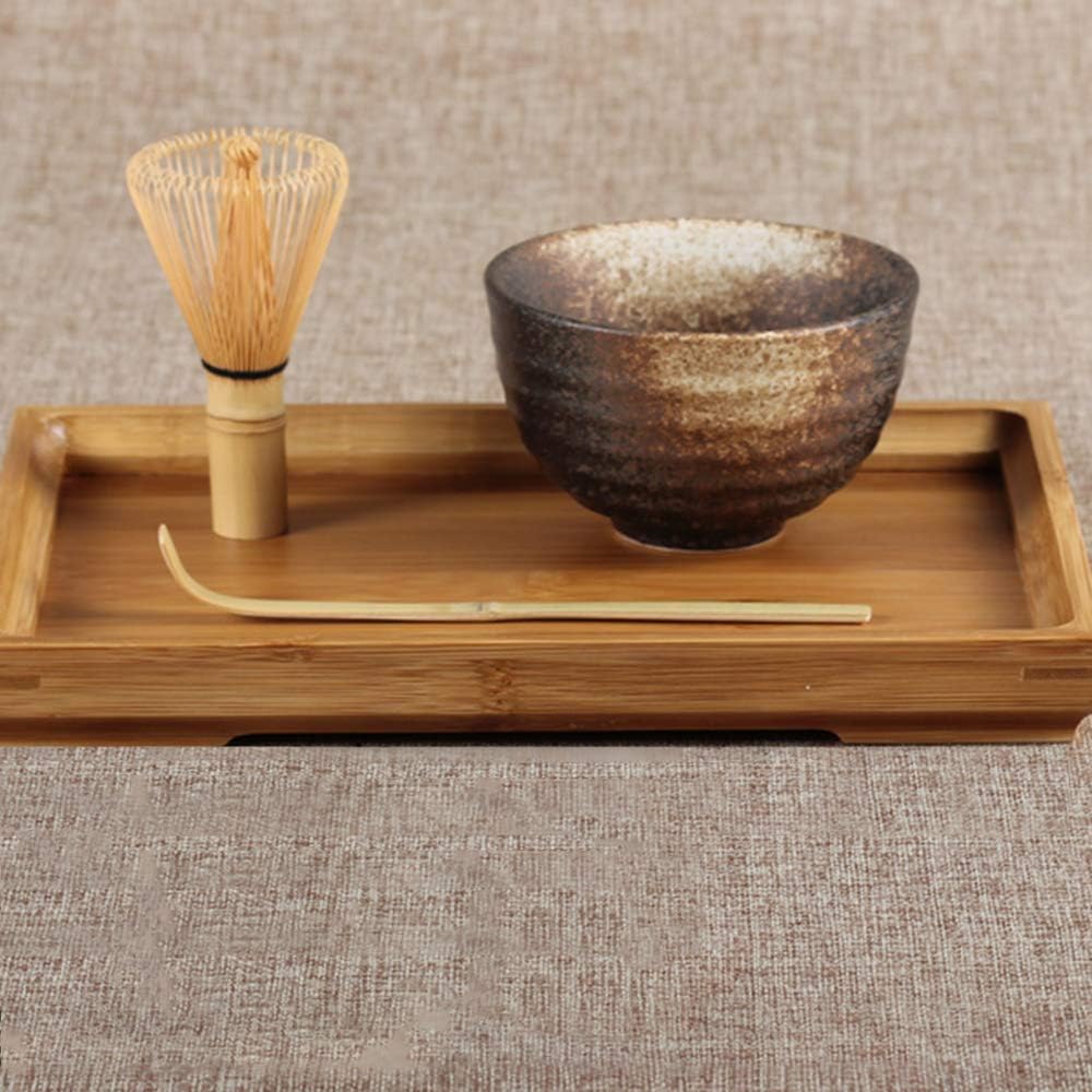 Amecty Japanese Tea Set, Matcha Whisk Set (Chasen), Traditional Scoop (Chashaku), Tea Spoon, The Perfect Set to Prepare a Traditional Cup of Matcha 3-Piece Matcha Starter Kit