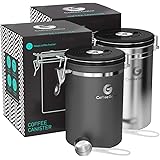 Coffee Canister - Coffee Gator Stainless Steel Coffee Container - Fresher Beans and Grounds for Longer - Date-Tracker, CO2-Re