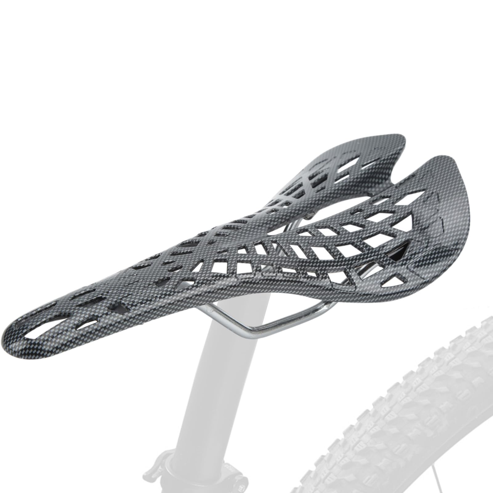 HERCHR Carbon Fiber Bike Saddle, Ultralight Bicycle Saddle, Road & Mountain Bike, Black, Unisex-Adults