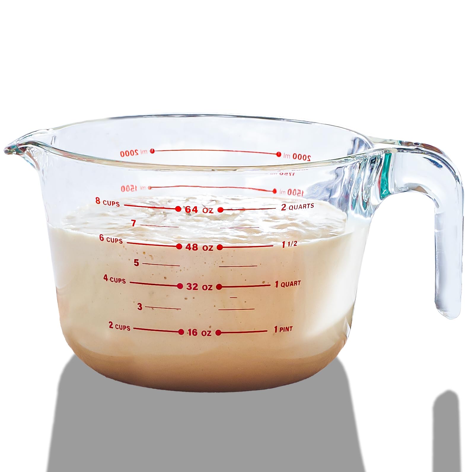 Photo 1 of 8 Cup Large Glass Measuring Cup - Kitchen Mixing Bowl, Liquid Measure Cups, Glass Bakeware Set, Punch Bowl, Batter Bowl.