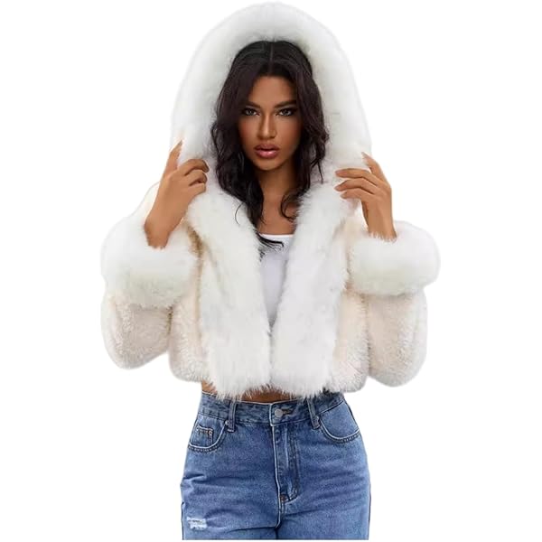 ジャケット・アウター Faux Fur Hoodie Duffle Coat nude petal S Oversized Faux Fur Hoodie
