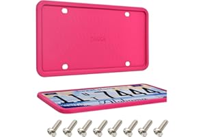 ZAKRA License Plate Frames,2 Pack Silicone License Plate Frames,Premium Silicone Material, Rust-Proof,Rattle-Proof,Weather-Proof.(Hotpink)