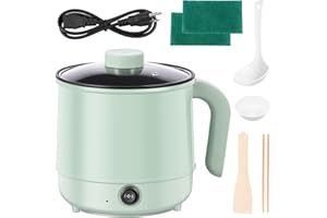 Hot Pot Electric, 1.7L Ramen Cooker, Stick Proof Small Electric Pot, Multifunctional Rapid Noodles Cooker with Over Heating P