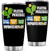 Playing Pickleball Improves Memory Design Stainless Steel 20 Oz Tumbler For Players And Sports Lovers Insulated Outdoor Mug Cool Iced Tea Hot Travel Coffee Heat Drink Bottle