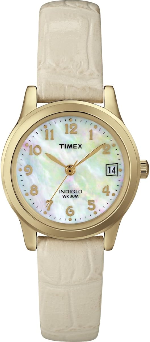 Timex Classics Indiglo Leather Strap Motherofpearl Dial