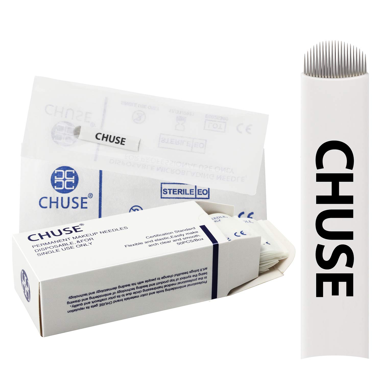 CHUSE 21 U 50pcs 0.20mm Disposable microblades Permanent Makeup Manual Eyebrow Tattoo Needle Microblading