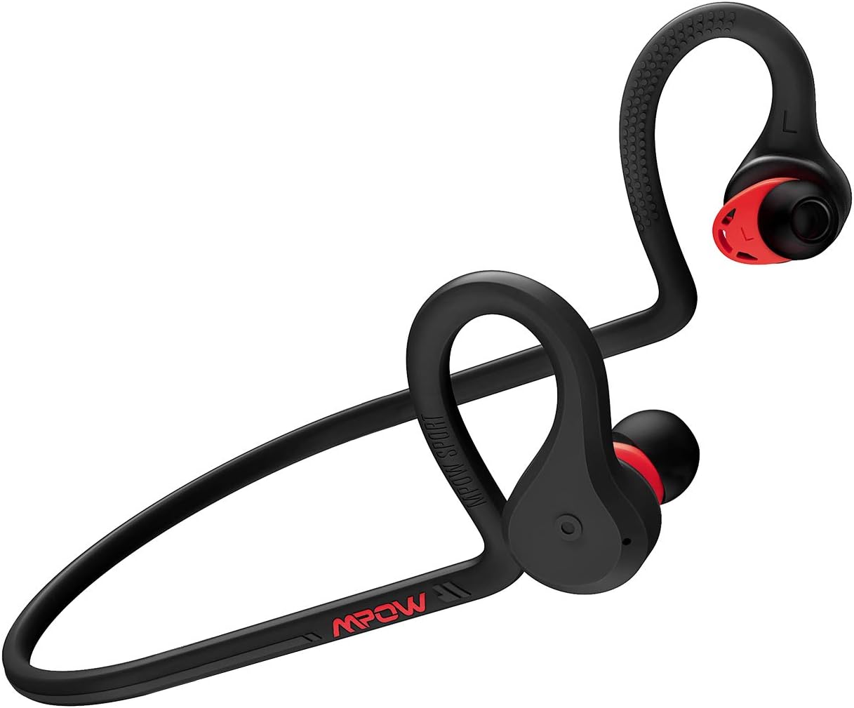 Mpow Bluetooth Headphones IP68 Waterproof, Bluetoooth 5.0 Wireless Earbuds Sport 12 Hrs Playtime, Running Headphones Behind-Ear w/Dual EQ Sound, CVC8.0 Noise Reduction Mic, Black