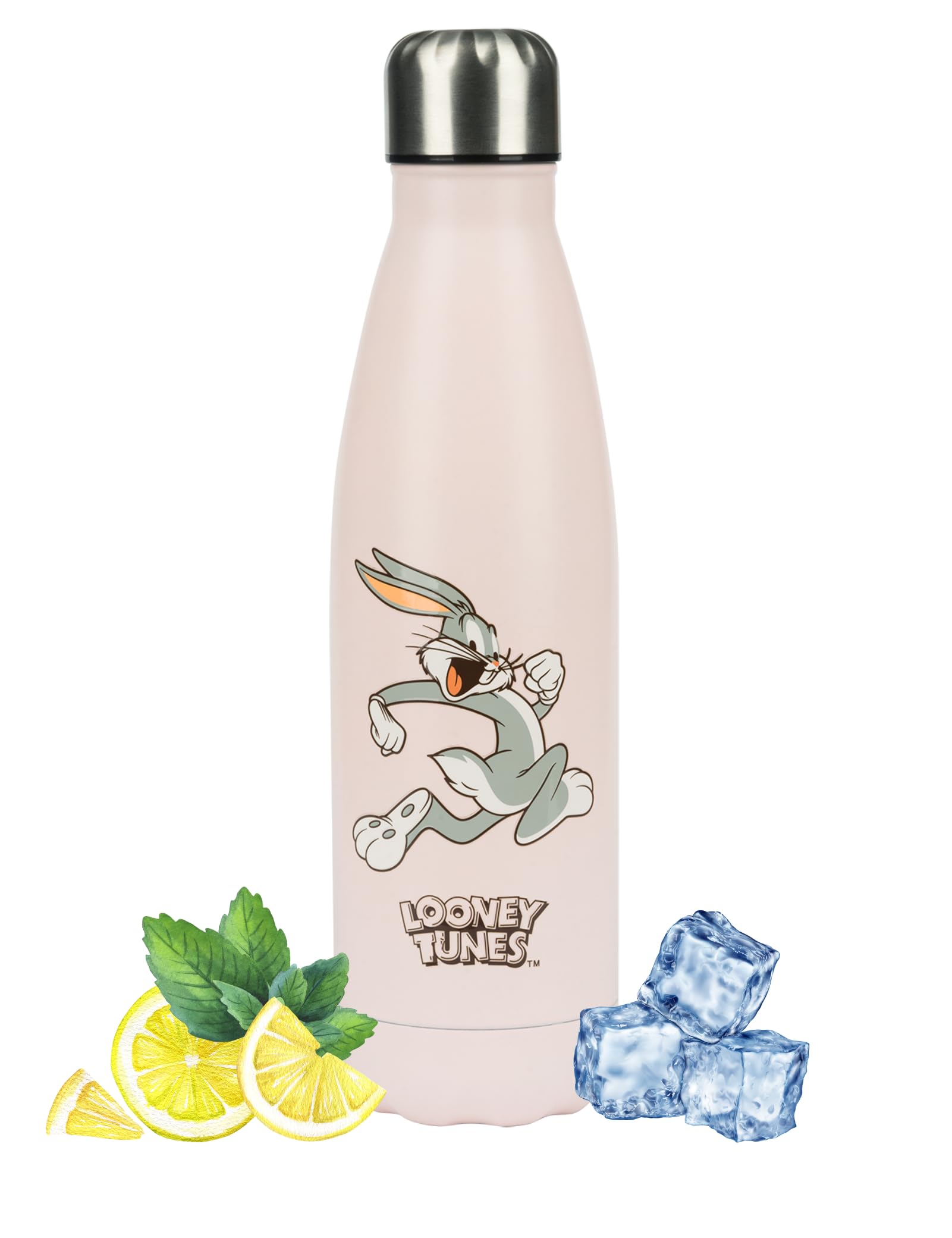 Warner Bros Bugs Bunny Thermos Flask Water Bottle for Hot & Cold Drinks Stainless Steel BPA-Free Insulated Kids & Adults School Fitness Outdoor 500 ml