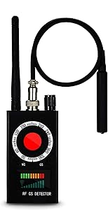 Anti Spy Detector, RF Detector, Camera Finder, Bug Detector, RF Signal Detector, Wireless Audio Bug Hidden Camera Detector Laser Lens GSM Finder Listening Device Finder Wireless Signal Alarm Audio Spy