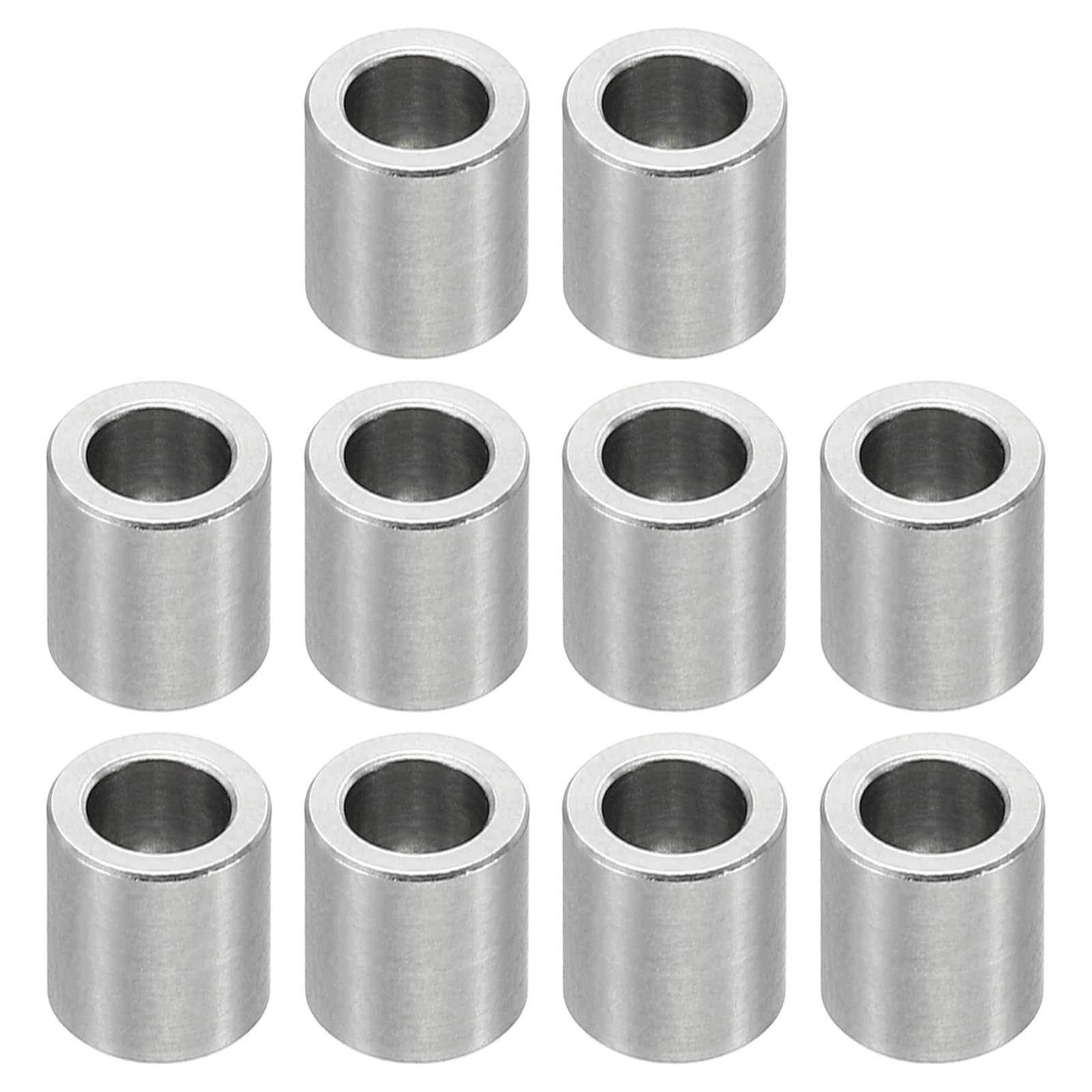 PATIKIL M5 Stainless Steel Spacers, 10 Pcs Metal Spacer Stainless Steel 5.1mm ID x 8mm OD x 8mm L Stainless Steel Spacer Screw Standoff Round for 1/5inch or M5 Screw Bolts
