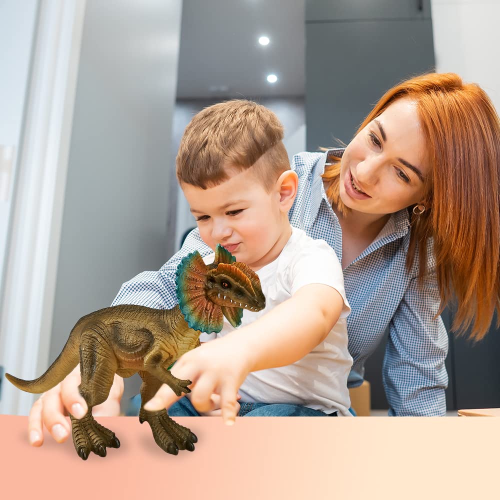 ArtCreativity Dilophosaurus Dinosaur Toy - Soft Touch, Roaring Sounds, Free Standing, Great for Imaginative Play