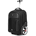 Rolling ,Waterproof Backpack with Wheels for Business, College Student and Travel Commuter, Carry on Backpack with Laptop Compartment, Fit 17 Inch Laptop, Wheeled Backpack for Adults