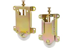 TPARD Sliding Mirror Closet Door Rollers Replacement Hardware Fits Contractors Part #W8020C Wardrobe Doors Wheels, 2-5/16" Vertical H.C., 1-1/2" Nylon Concaved Ball Bearing Wheel, 2 Pack