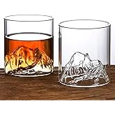 RYUHYF Japanese Fujiyama Glasses, Old Fashioned Whisky Glasses Set of 2, 300ml (Transparent)