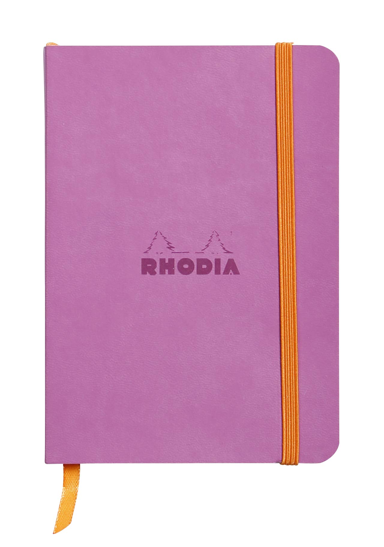 RHODIA 117311C - Lilac Soft Notebook - A6 - Lined - 144 pages - Ivory Clairefontaine Paper 90 g/m - Bookmark, Elastic Closure - Faux Leather Cover - Rhodiarama Collection