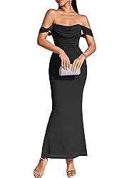 KUTUMAI Off The Shoulder Maxi Long Dress Corset