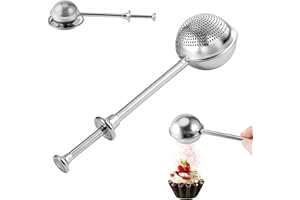 Vriysei Flour Duster for Baking, 1 PCS Flour Sifter for Baking Powdered Sugar Shaker Duster, 304 Stainless Steel Dusting Wand