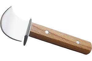 Steak Rocking Knife with Anti-Slip Handle for One-Handed User, Super Sharp Rocker Ulu Knife for Limited Strength Hand Arthrit