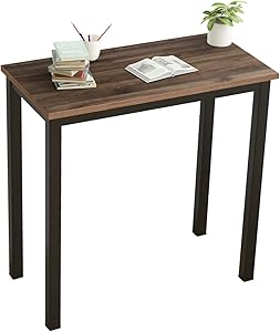 DlandHome 31.5 Inches Small Computer Desk for Home Office Folding Table Writing Table for Small Spaces Study Table Laptop Desk Black (Walnut)