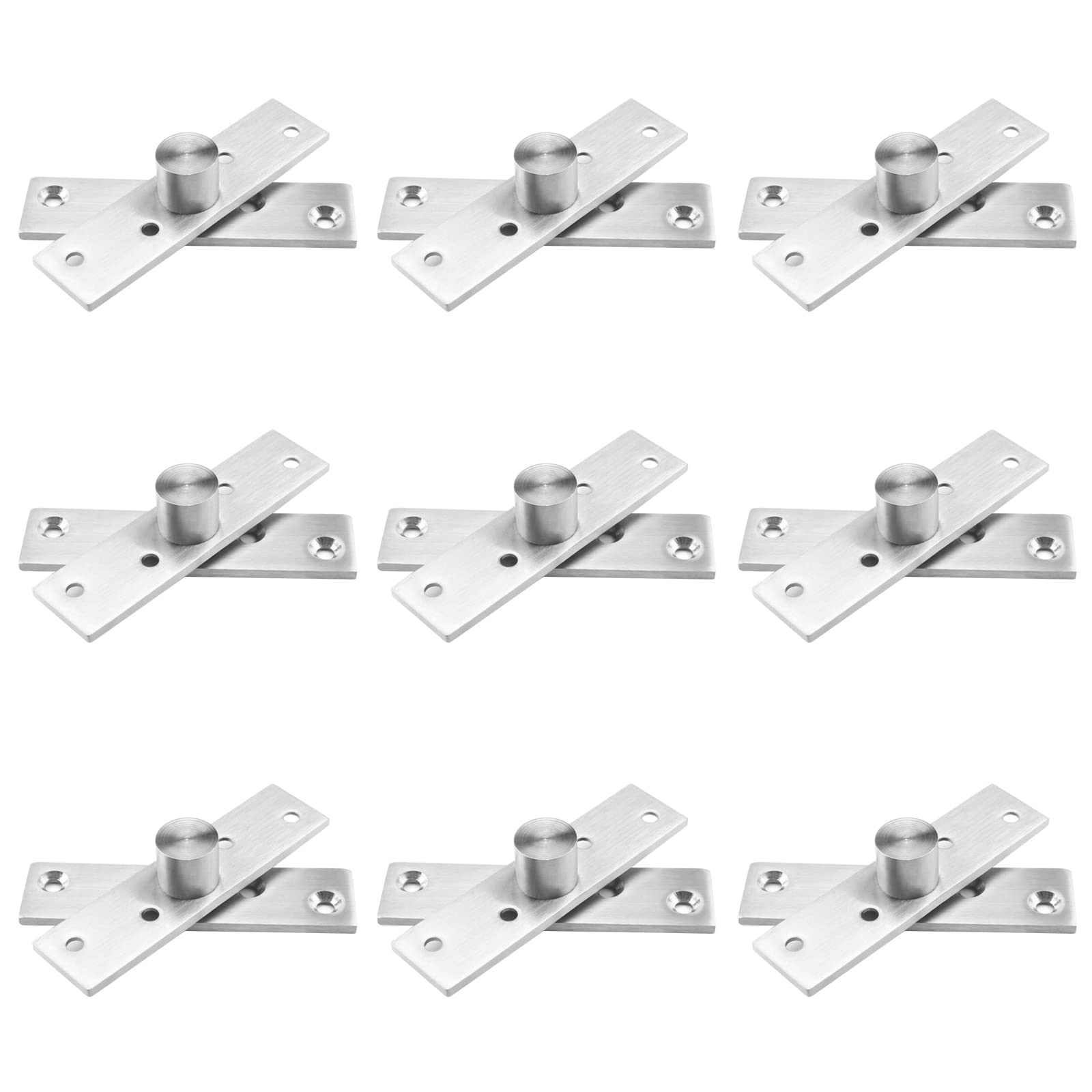 OTOTEC 8Pcs 360 Degree Door Pivot Hinge Center Pivot Hinges with Fixing Screws Stainless Steel 360 Degree Rotation Hidden Door Pivot Hinges for Swinging Doors Cabinet Doors