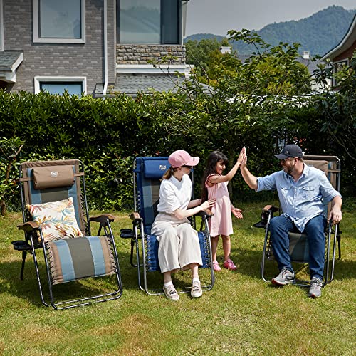 TIMBER RIDGE Outdoor Reclining Patio Padded with Adjustable Headrest