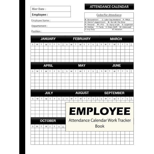 Amazon.com: Employee Attendance Calendar Work Tracker Book 2023: Size 8.5 X  11 Inches 130 Pages (For 60 Employees): books, paul: Books