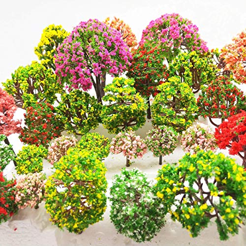 MOMOONNON 32 Pieces Model Trees 3.5cm - 10cm Mixed Model Tree Train Scenery Architecture Trees Fake Trees for DIY Crafts, Building Model, Scenery Landscape Natural Green - Image 5