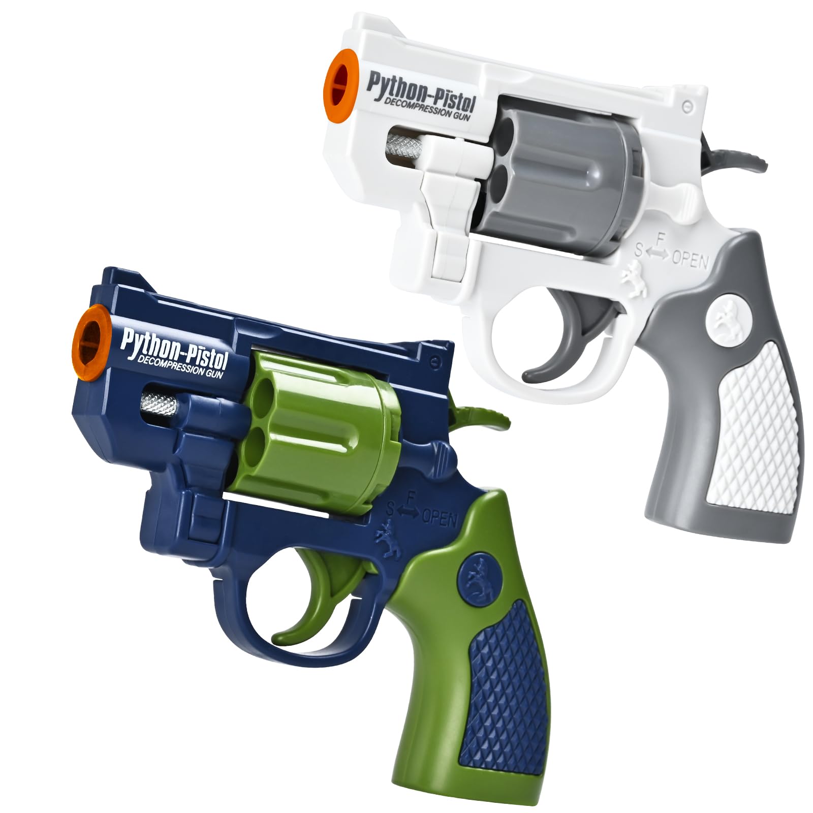 Photo 1 of 2 Pack Toy Guns for Nerf Revolver Gun - Mini Realistic Revolver Pistol Toy Blaster Gun for Boy Ages 6 7 8 9 Year Old Indoor Outdoor Present for Adult Kid Holiday Birthday