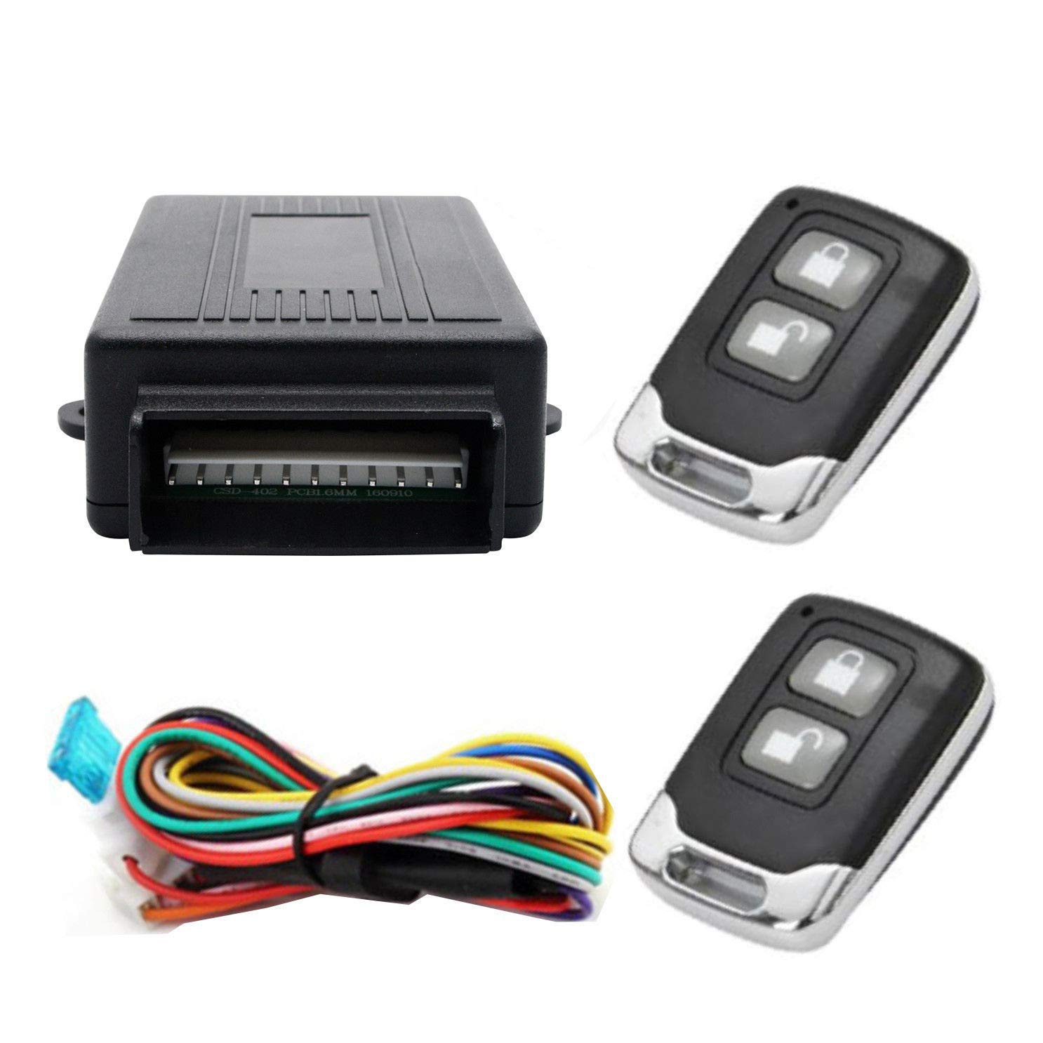 MASO Car Alarm System Universal Car Remote Central Locking Kit Keyless Entry Security System with 2 Fobs