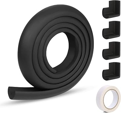 Vicloon Edge Protectors 2 m Foam Safety Strip 4 Corner Guards Black