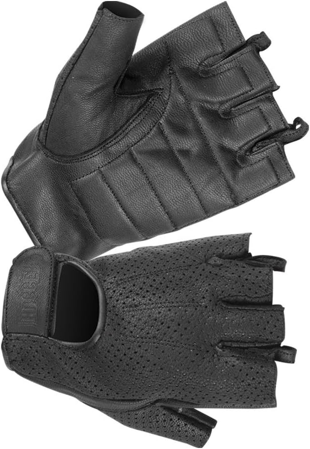 Hugger Women's WeatherLite Fingerless Motorcycle Gloves with Gel Padded Palm