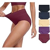 IWOLLENCE Womens Cotton Postpartum Underwear High Waisted Full Coverage Panties Plus Size & Regular