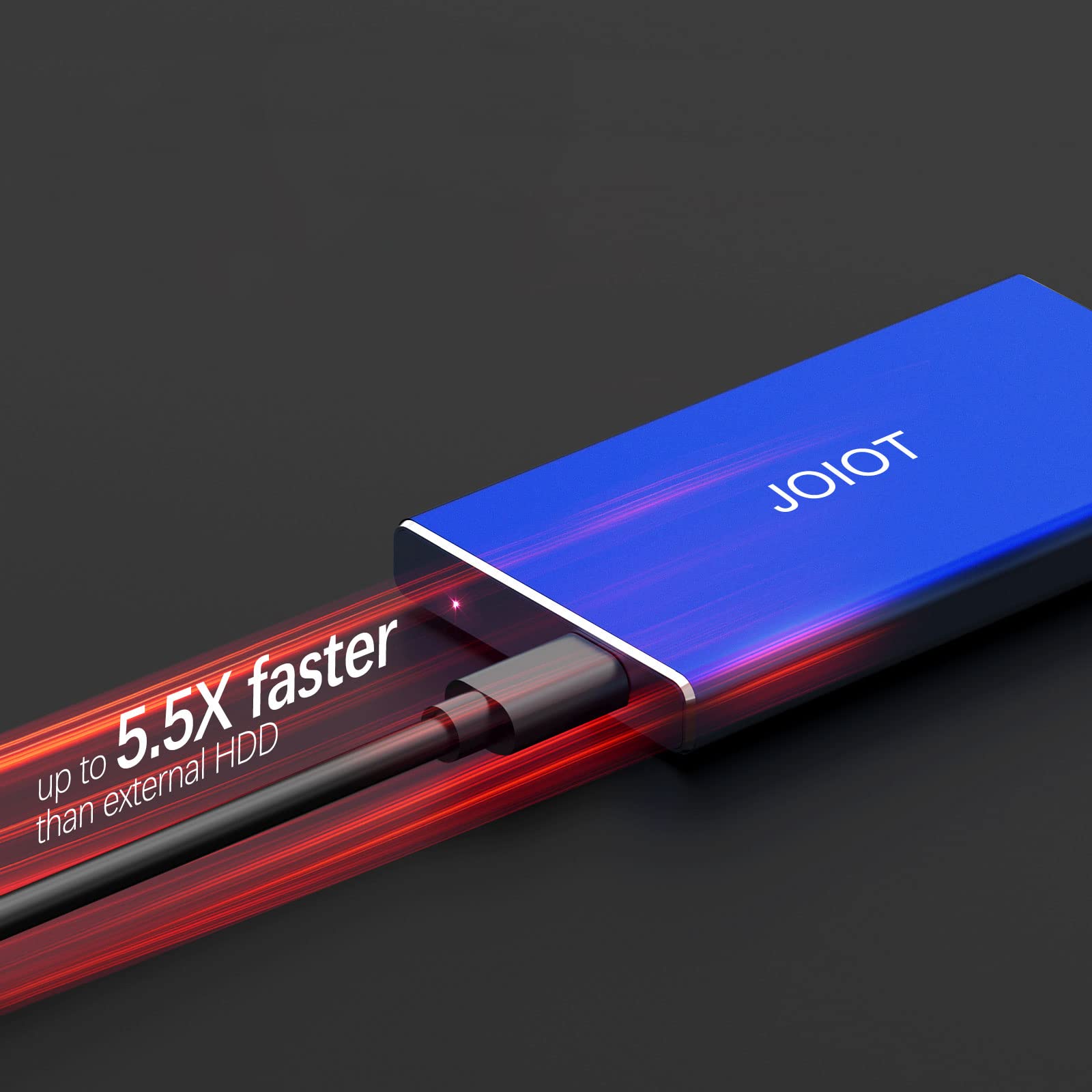 JOIOT Mini Portable SSD 500GB External Solid State Drive - Up to 540MB/s, USB 3.1 Gen 2 Ultra-Slim External SSD, Blue