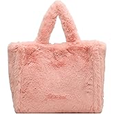 Extolove Fluffy Tote Bag Large Fur Purses for Women Winter Fuzzy Totes Furry Shoulder Handbag Plush Bags | Fluffy, Large, Fur, Winter, Fuzzy, Totes