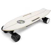 Electric Skateboard with Remote for Teens, White 27.68'' Deck, 12.4MPH | EBS Brake &amp; Protection、Wireless Remote Control、74mm PU Wheels &amp; IPX5 Water-Resistant、7-Ply Maple Deck