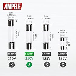 AMPELE (Pack of 20) 3A Fast-Blow Fuse 3Amp 250V