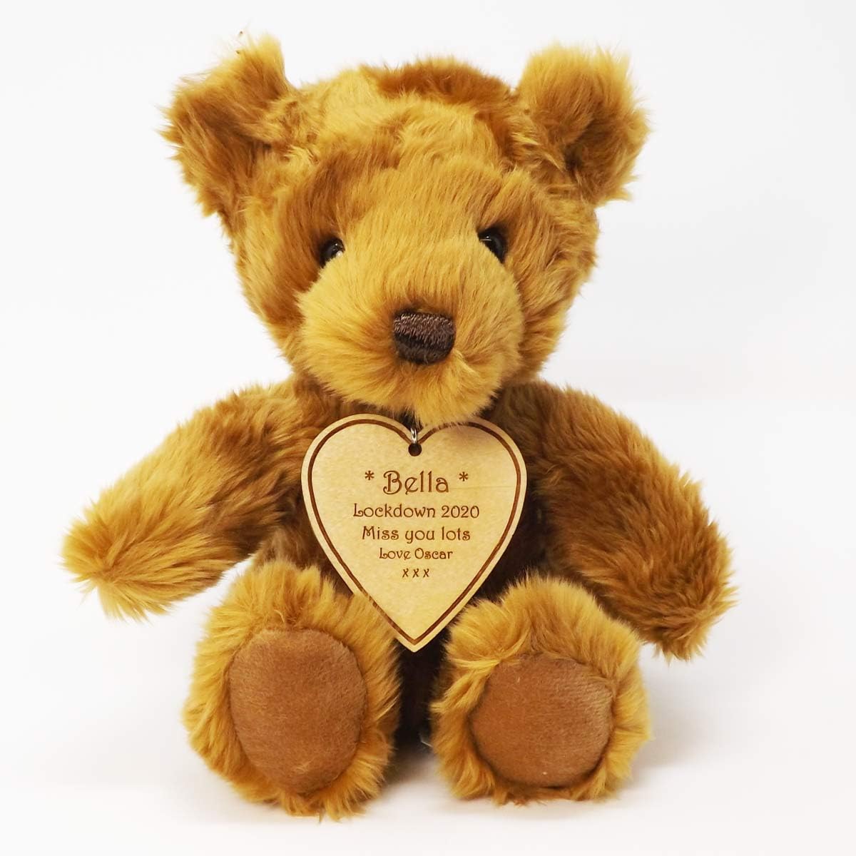 Flower Girl's Teddy Bear with Personalised Wooden Heart Shaped Tag, Great Way to Ask or Thank Your Flower Girls