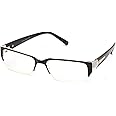 Newbee Fashion - "Aliz" Unisex Clear Lens Sleek Half Frame Slim Temple Fashion Glasses